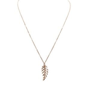 NWT Kinsley Armelle Laurel Leaf Drop Necklace Rose Gold Goddess Collection